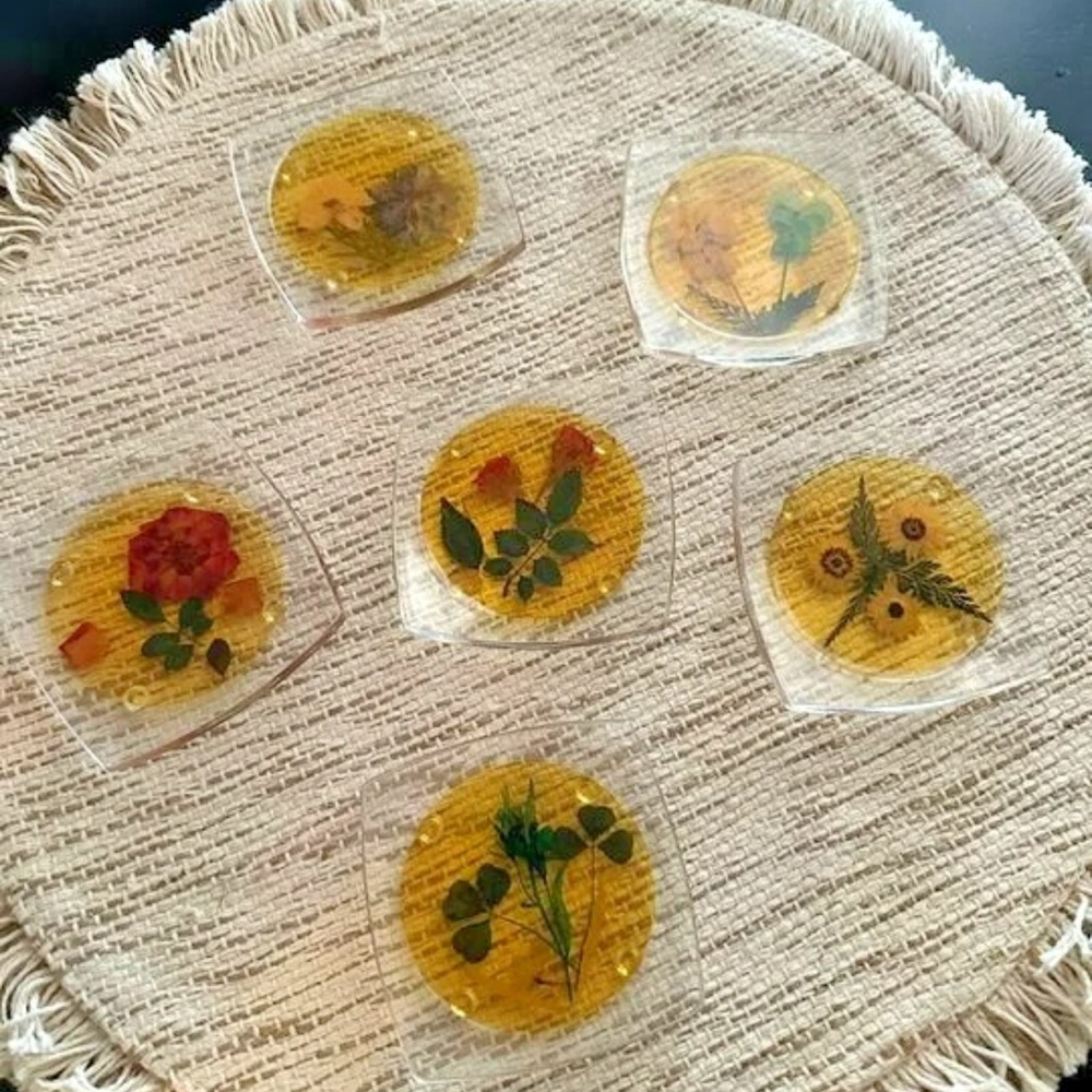 Handmade Floral Resin Coasters
